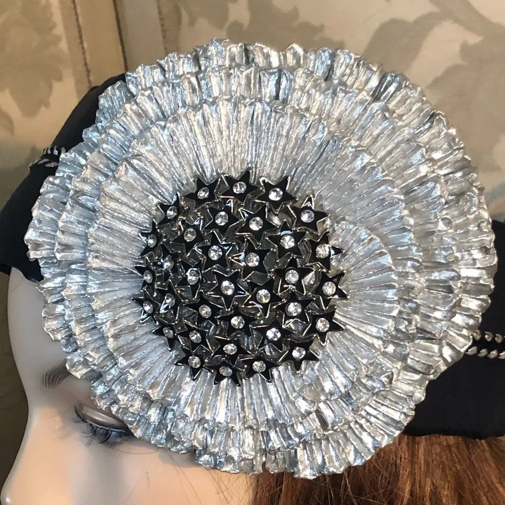 Antique Black & Silver Flapper Headband - Picture 4 of 7